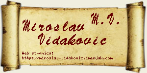 Miroslav Vidaković vizit kartica
